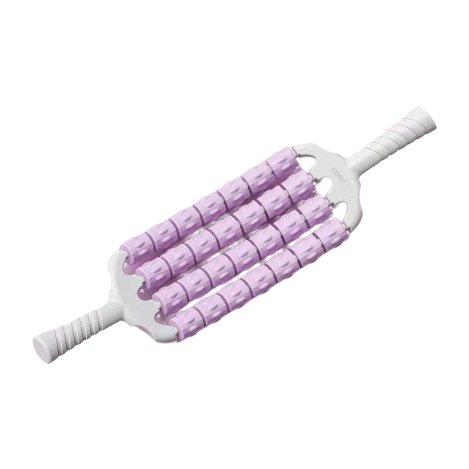 harayaa Massage Roller 4 Row Rollers Non Slip Handles Handheld Multipurpose Bendable for Purple