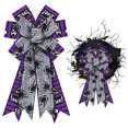 thumbnail image 1 of Lazo de arpillera grande para decoración de Halloween ALIBBON, negro y morado, 1 of 1