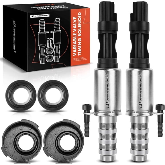 A-Premium 2-PC Engine Variable Valve Timing (VVT) Variable Camshaft Timing (VCT) Control Solenoid Compatible with Ford, Lincoln and Mercury Vehicles - 4.6L 5.4L 3V Engine - Replaces 8L3Z-6M280-B