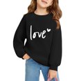 thumbnail image 3 of Tao Tao Valentine's Day Sweatshirt For Kids Boys Girls Letter Graphic Prints Crew Neck Long Sleeve Shirt Casual Pullover Tops Black 3 Years, 3 of 3
