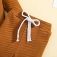 thumbnail image 6 of Scyoekwg Baby Clothes Infant Newborn Toddler Girls Baby Boys Sets Outfits Fashion Solid Color Long Sleeve High Necked Romper Top Drawstring Long Pants Outfits Coffee6 Months, 6 of 8