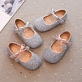 thumbnail image 6 of GiLiling Girls Mary Jane Flats, Sparkly Glitter Rhinestone Adjustable Bow Ankle Strap, Non-Slip Sole Casual Dressy Footwear (Pink, 2.5-3 Years), 6 of 9