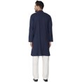 thumbnail image 2 of SKAVIJ Ensemble Kurta Pyjama Homme Coton Manches Longues Soirée Yoga Robe Blue S, 2 of 6