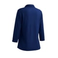 thumbnail image 5 of Ziynglg Shirts for Women Collared 3/4 Length Sleeve Tops Button Down Open Front Dressy Tops Summer Work Office Tops, 5 of 6
