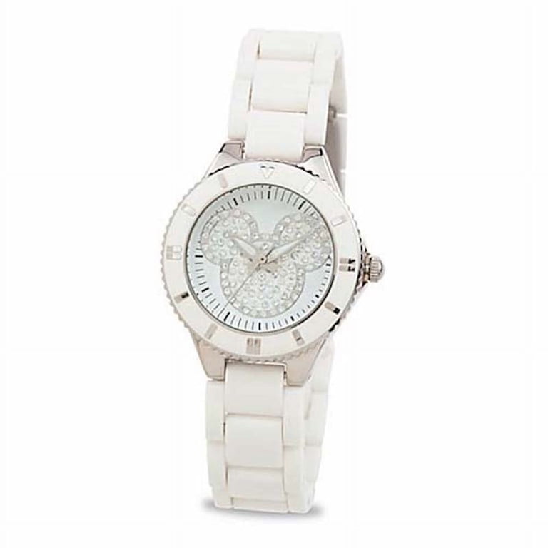 Disney Parks Mickey Mouse Icon Dazzling White Women Watch 