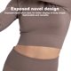 thumbnail image 5 of Top corto de manga larga para mujer, camiseta corta sin costuras para ejercicio, 5 of 7