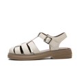 thumbnail image 5 of Sandalias casuales de cuero suave para mujer estilo verano suave punta inferior gruesa retro sandalias romanas planas para mujer, 5 of 5