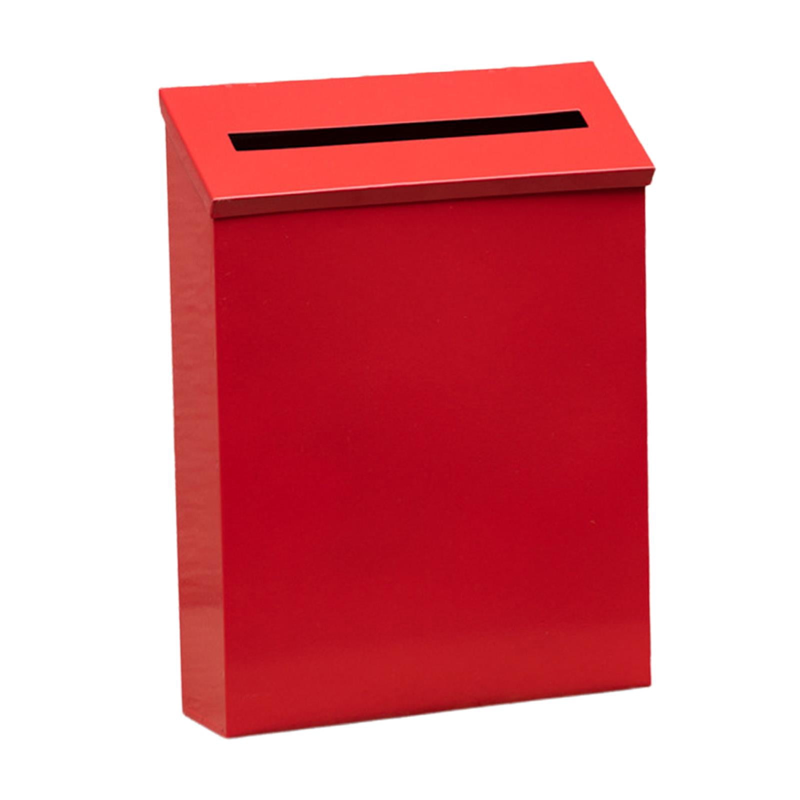 Wall Mount Mailbox Large Capacity Modern Newspaper Holder Box for Front Door Red