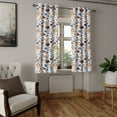 thumbnail image 2 of Ambesonne Earth Tones Grommet Curtain, Hydrangea Abstract, 50" x 54", Brown Blue White, 2 of 6