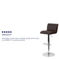 thumbnail image 4 of Flash Furniture Contemporary Brown Vinyl Adjustable Height Barstool with Vertical Stitch Back/Seat and Chrome Base, 4 of 12