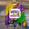 thumbnail image 1 of CEHVOM Chemises Mardi Gras pour Femmes Chandails en Molleton, Chandails en Molleton Mardi Gras Grande Taille, Chandails en Molleton à Manches Longues Col Rond Léopard Graphique Color Block, Chandail Tendance Tops de Carnaval T-Shirt Blouse, 1 of 6