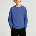 thumbnail image 2 of Edvintorg Boys' Tops, Tees & Shirts Solid Color Cerw Neck Long Sleeve Lightweight Casual Pullover Blouse Boys Clothes Size 2-13, 2 of 7