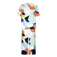 thumbnail image 4 of SDNall Pajamas for Women Set Printing Round Neck Short Sleeve Sleepshirt and Pants Sets Loungewear Pajamas with Pockets (Multicolor, Sizes S-XXL), 4 of 9