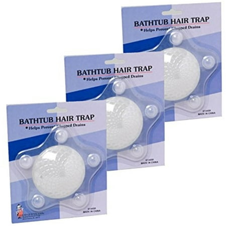 Set of 3 Clear Bathtub Hair Stoppers Trap Prevent Clogged (Best Way To Clear A Clogged Bathtub Drain)