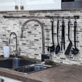 thumbnail image 4 of Waterproof Peel and Stick Tiles Stickers Wall Decals, 12" x 12" Gray Marbling Mosaic Brick Pattern 6 Pcs Self Adhesive Backsplash, 4 of 7