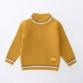 thumbnail image 2 of Hessimy Kids Cardigan Long Sleeve Solid Color Button Sweater Girls Boys Crew Neck Winter Warm Sweater Button Cardign Pullover Knit Outerwear Lightweight (Yellow,18-24 Months), 2 of 4