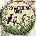thumbnail image 7 of HELLOYOUNG Vintage Round Aluminum Sign Bird Watching Wall Decor Black Birds Green Leaves Nature Inspired Art for Living Room Bedroom Garden Cafe Outdoor Display, 7 of 7