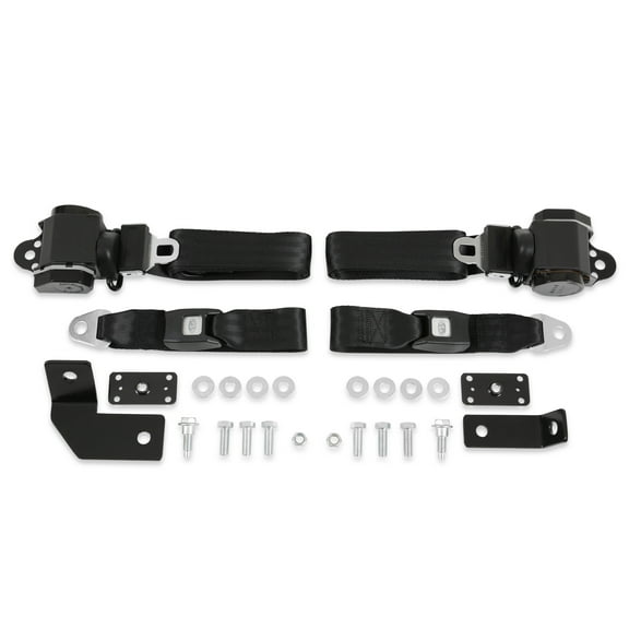 Brothers Trucks BELTKT4-3BLACK Seat Belt Kit - 3 Point - Black