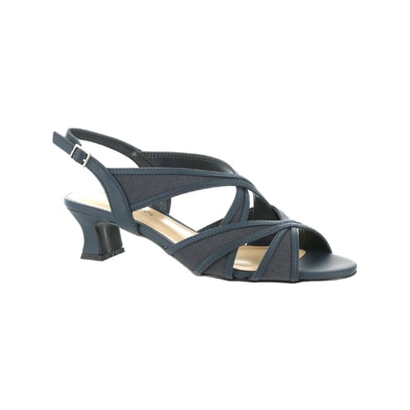 Easy Street Womens Tristen Faux Leather Strappy Slingback Sandals