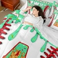 thumbnail image 4 of Manfei Personalized Initial Alphabet A 7-Piece Twin Bedding Sets for Children Kids Boys,Baseball Print Bedding Comforter Set,Abstract Graffiti Splash Breathable Sheet Sets, 4 of 8