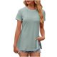 thumbnail image 3 of Fiudx Camisas de Mujer Tops con Estampado de Moda para Mujer, Blusa de Manga Corta, Camisetas Divertidas con Cuello Redondo, 3 of 4