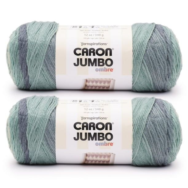 Yarn Caron Jumbo Ombre White, paquete de 2 unidades, 340 g, acrílico #4