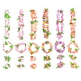 thumbnail image 1 of 6 piezas de la guirnalda hawaiana, collar de diadema con flores artificiales, brazalete 4 en 1 juego de fiesta en la playa tropical (7th + 8th + 9th + 10th + 11th + 12th Color), 1 of 5