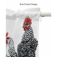 thumbnail image 5 of Rustic Rooster Kitchen Valances for Windows Farmhouse Linen Window Valance Curtain for Living Room Window Treatment White Chicken Country Valance Rod Pocket Topper Drape, 42 x 18 Inch, 5 of 6