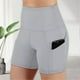 thumbnail image 2 of S-5XL Women's High Waisted Bike Shorts With 2 Side Pockets Workout Running Yoga Shorts For Yoga Exercise Fitness, 2 of 4