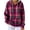 Hot Pink, variant on MexChoioe Womens Hooded Sweatshirt Fall Plaid Drawstring Long Sleeve Hoodies Daily Comfortable Relaxed Pullover for Women