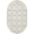 thumbnail image 3 of Unique Loom Trellis Frieze Collection Area Rug - Geometric (3' x 5' Oval Ivory/Gray), 3 of 7