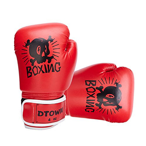 Dtown Kids Boxing Gloves 4oz 6oz Training Gloves for Toddler and 4 OZ Blue 