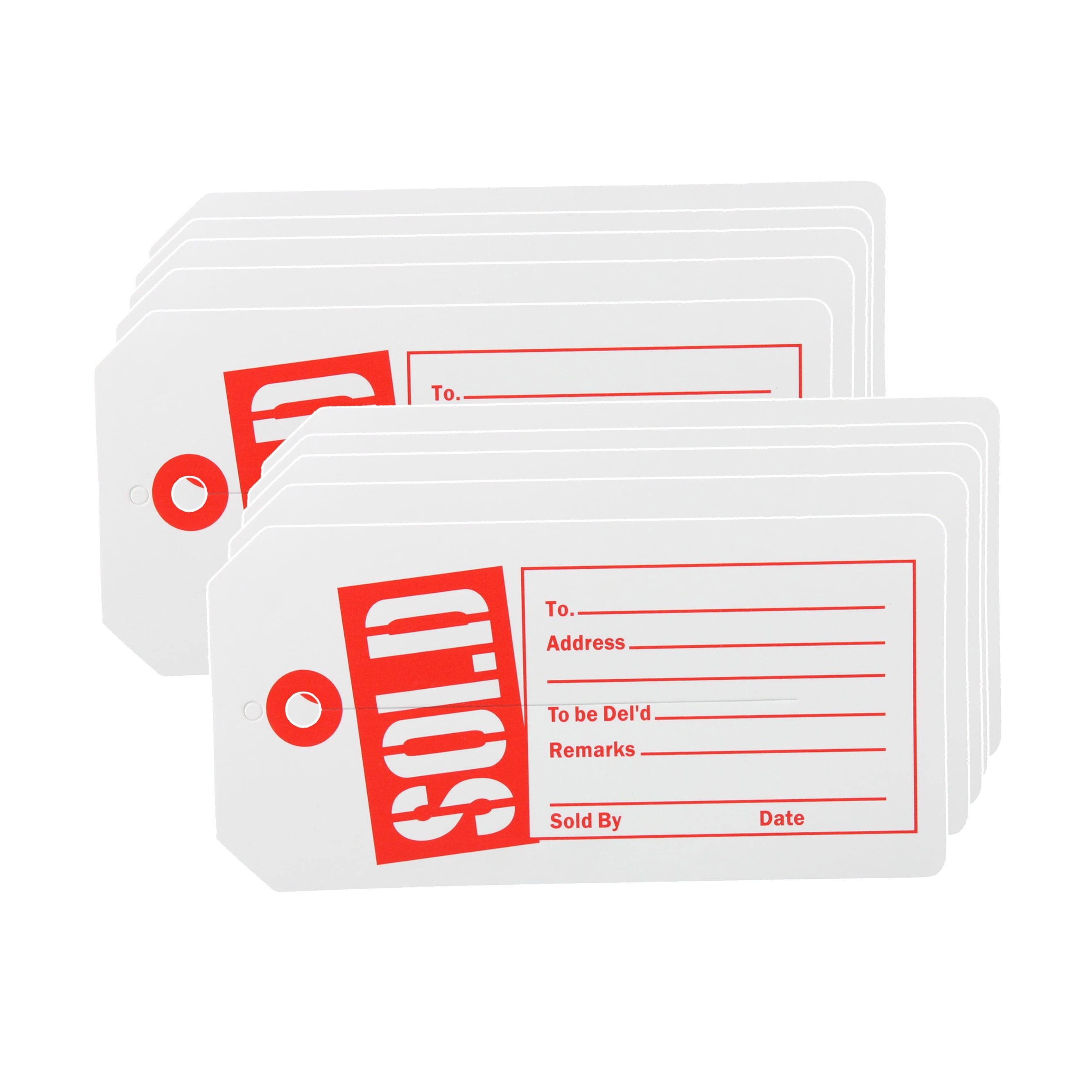 SSWBasics Red/White Sold Slit Tags (2-3/8"W x 4-3/4"H ) - Box of 1000