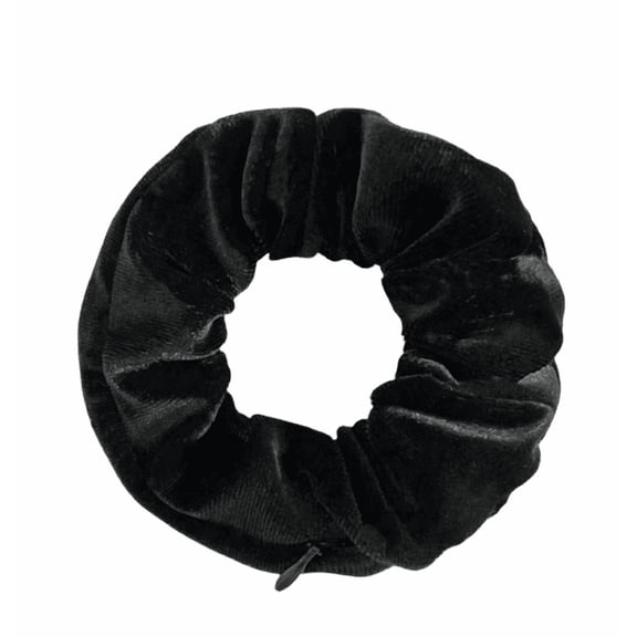 Hidden Zipper Pocket Scrunchie, Black, 1 Piece
