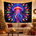 thumbnail image 3 of Moon Stars Bioluminescent with Jellyfish Bell Dome Shaped, Mystical Fantasy for Space Lovers, Galaxy Room Decor, Mother'S Day Gift, Tapestry Wall Hanging for Bedroom and Dorm, 3 of 7