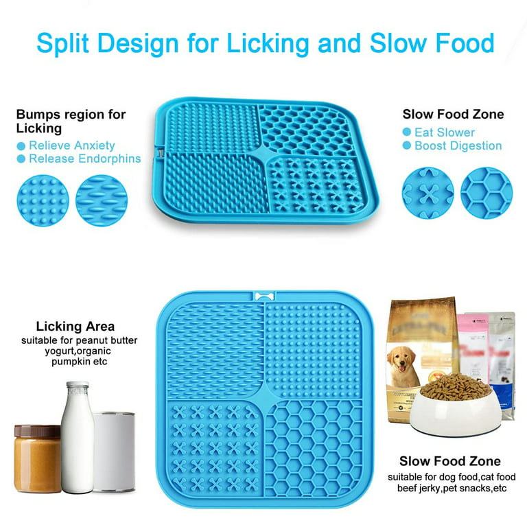 Licking Mat For Dogs Cats, Slow Feeder Dog Bowls Dog Licking Mat With  Suction Cups, Dog Slow Feeder Bowl For Anxiety Relief