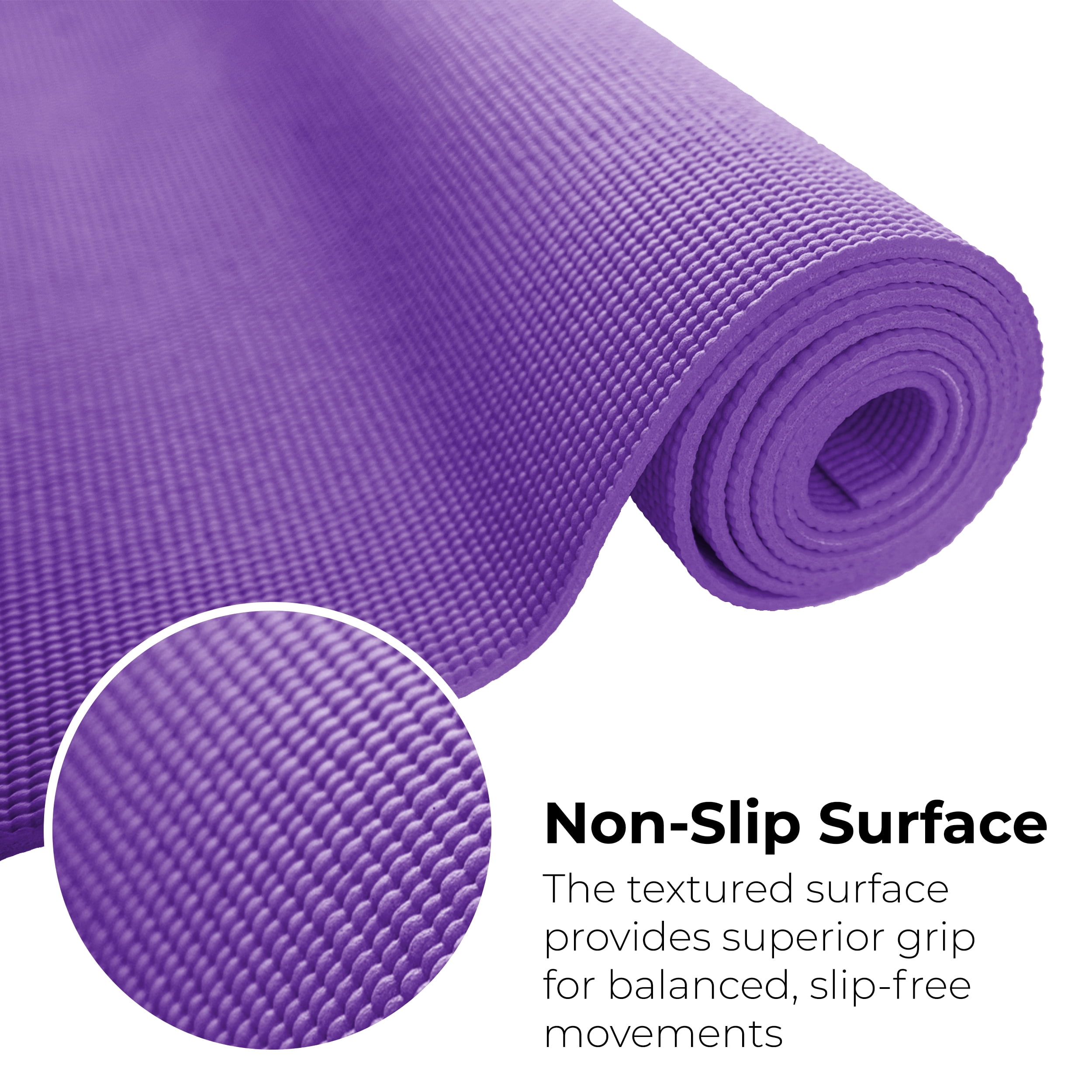 Hello Fit Yoga Mat, Purple, Measures 68 X 14 X 1/8 - Dutch Goat