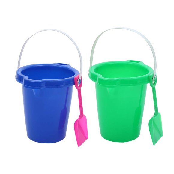 2Pcs Plastic Sand Buckets Plastic Sand Holders Sand Playing Tools for Kids