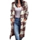 thumbnail image 2 of Drop Shoulder Outwear, Casual Plaid Coat Loose Button Up Warm For Lady For Dating ANGGREK Otros, 2 of 5