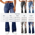 thumbnail image 4 of Women's Casual High Waisted Wide Leg Pants Elastic Waist Walking Pockets Jeans Denim Pant 100% | VerBelle,Dark Blue M, 4 of 6