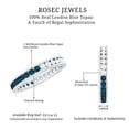 thumbnail image 5 of Rosec Jewels London Blue Topaz Eternity Ring with Moissanite for Women - AAA Quality, 18K White Gold, US 11.50, 5 of 6