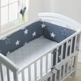 thumbnail image 4 of Luchild Protector de cama Nido Protección para la cabeza Cama de bebé Cama estampada Protector de cama Parachoques acolchado suave (420 cm/165,3 pulgadas, gris con estrella blanca) Zhivalor Colchones de Cuna, 4 of 8