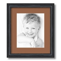 ArtToFrames 12x14" Matted Picture Frame with 8x10" Single Mat Photo Opening Framed in 1.25" Black Stain on Solid Red Oak and 2" Paloma Mat (FWM-4083-12x14)