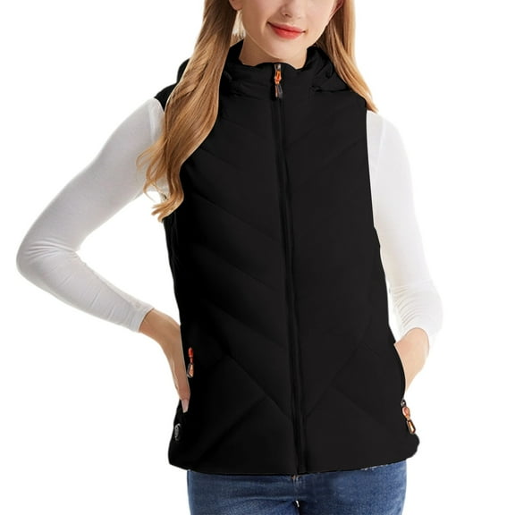 Heated Vests for Women Winter Cold Resistant Usb Electric 11 Zone Smart Warming Layer Heated Vest with Hood Sleeveless Jacket Regular Fit Oversized Vests for Women