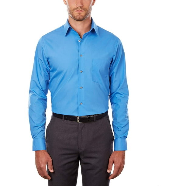 Van heusen men's poplin regular fit solid point collar hotsell dress shirt