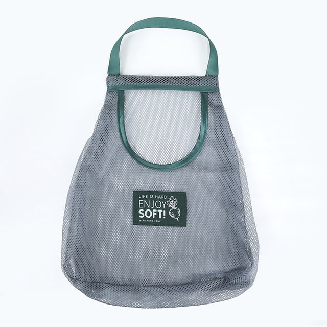 Bolsa colgante portátil, portátil, hueca, transpirable, con cabeza de ajo y jengibre, bolsa de almacenamiento para el hogar, bolsa colgante de malla para almacenamiento de frutas y verduras en la