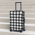 thumbnail image 2 of Lsque Black White Plaid Printed Luggage Cover, Travel Luggage Protector,Scratch and Dirt Resistant, Fits 18-32 Inch Luggage - Medium, 2 of 9