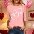 thumbnail image 1 of TaTaai Women's A 3/4 Sleeve Christmas Printed Round-neck Top Gift, 1 of 6