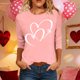thumbnail image 1 of TaTaai Women's A 3/4 Sleeve Christmas Printed Round-neck Top Gift, 1 of 6