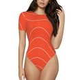 thumbnail image 1 of Fotbe Salmon Fish Meat Body de Mujer con Cuello Redondo y Mangas Cortas, Sin Mangas Ajustado, Suave, Cómodo y Básico-Large, 1 of 7
